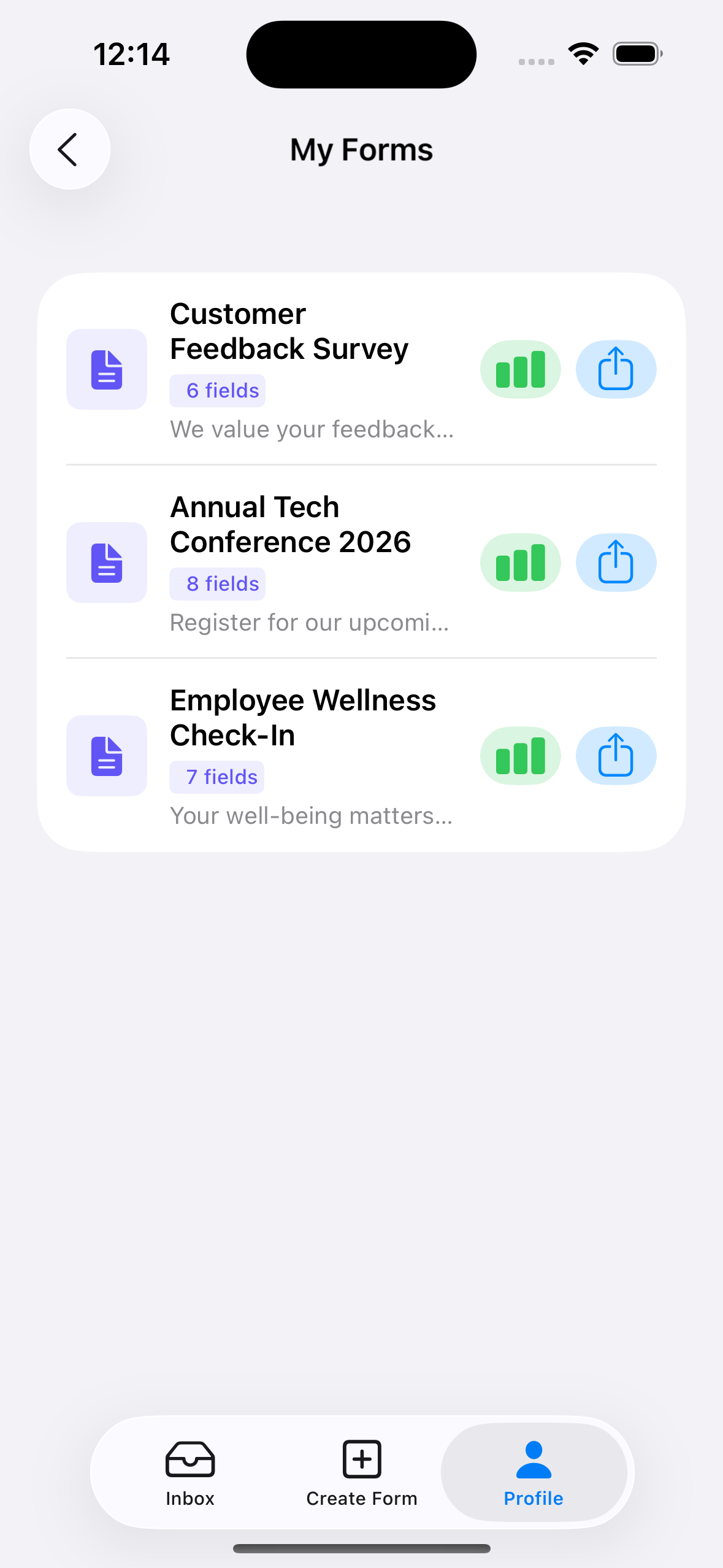 OpusForms App Screenshot